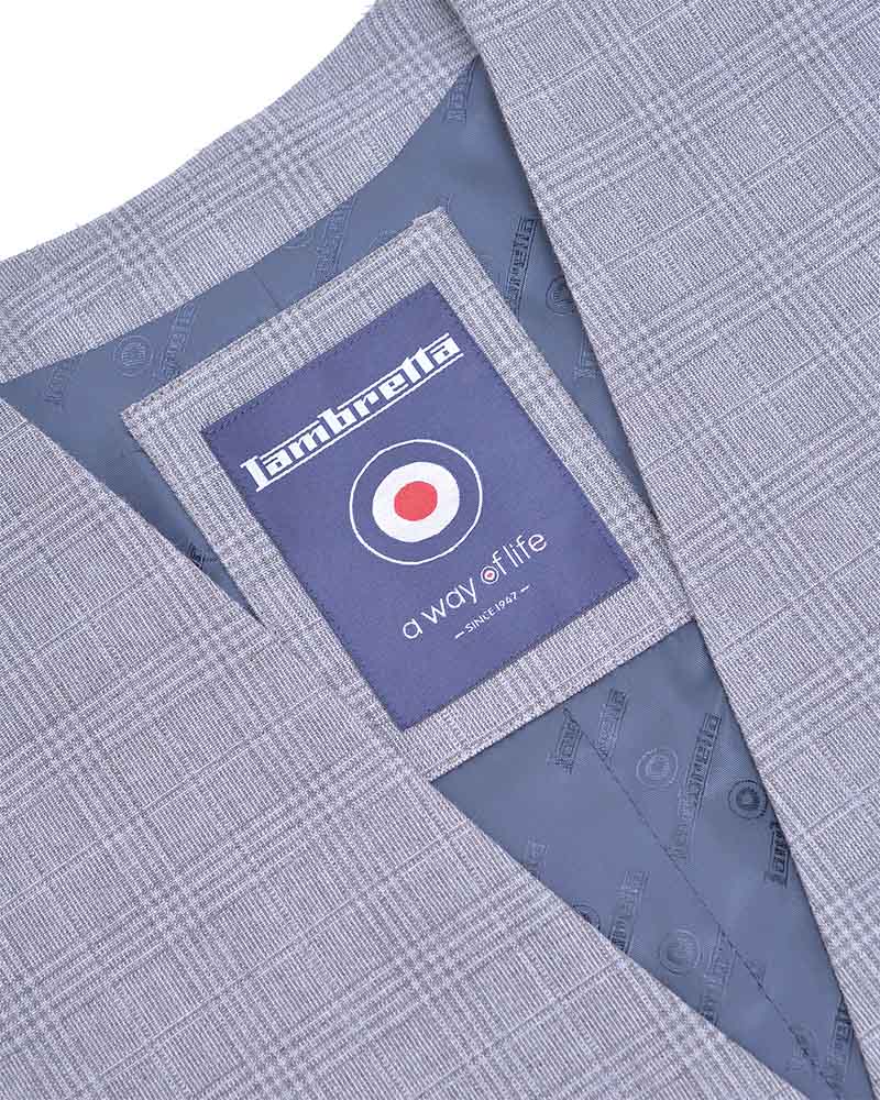 Dawson Grey Self Check Waistcoat