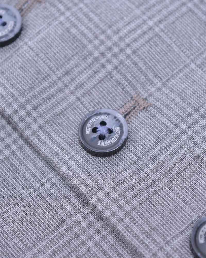 Dawson Grey Self Check Waistcoat