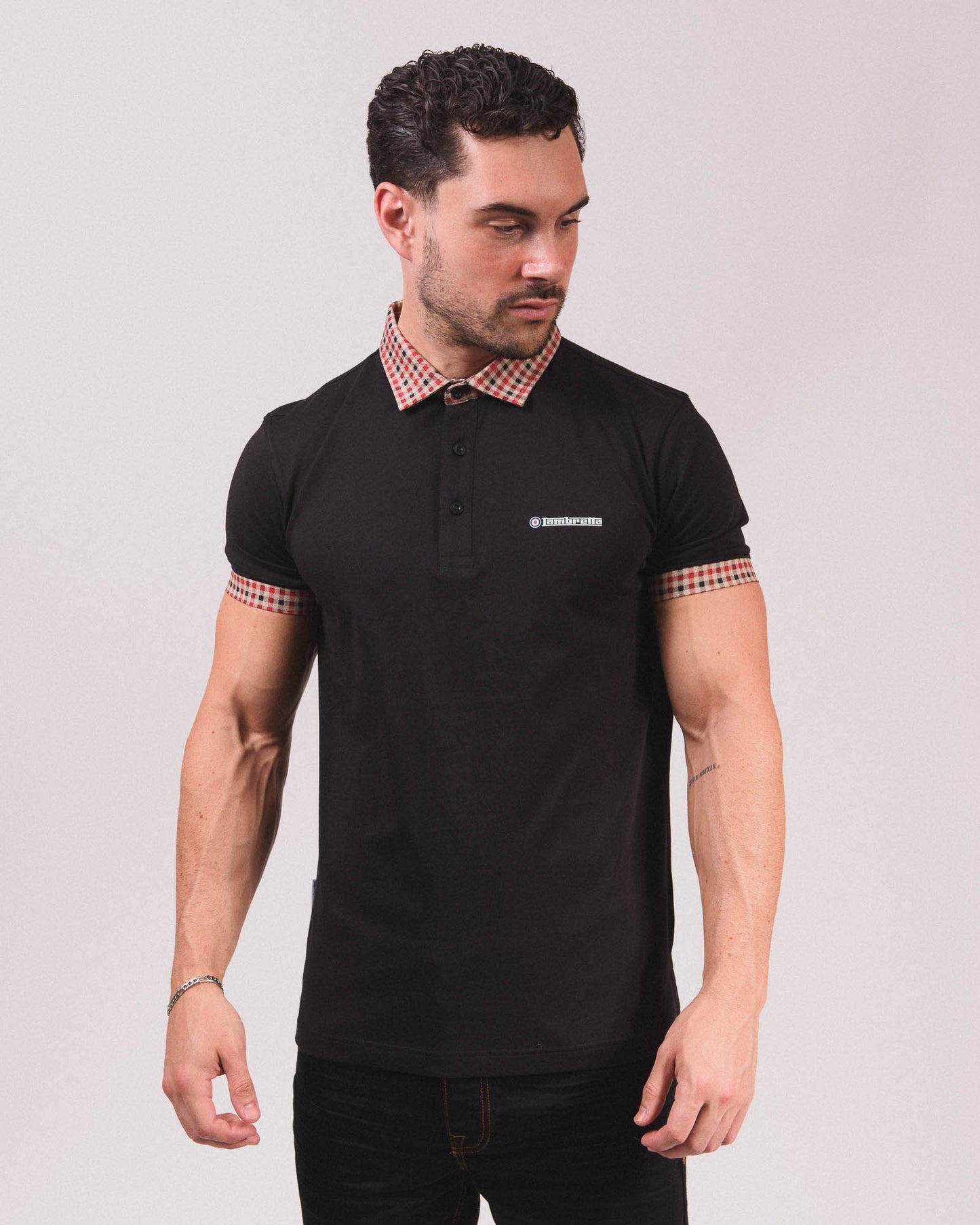 Gingham Collar Polo