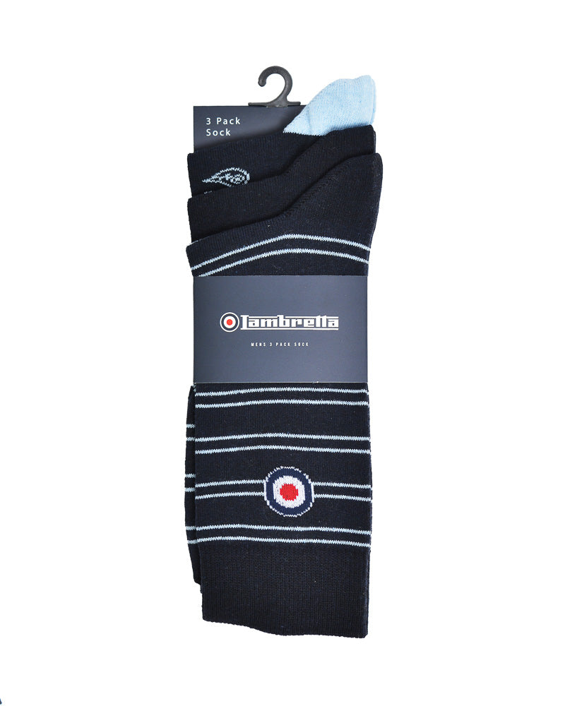 3 Pack Paisley Sock