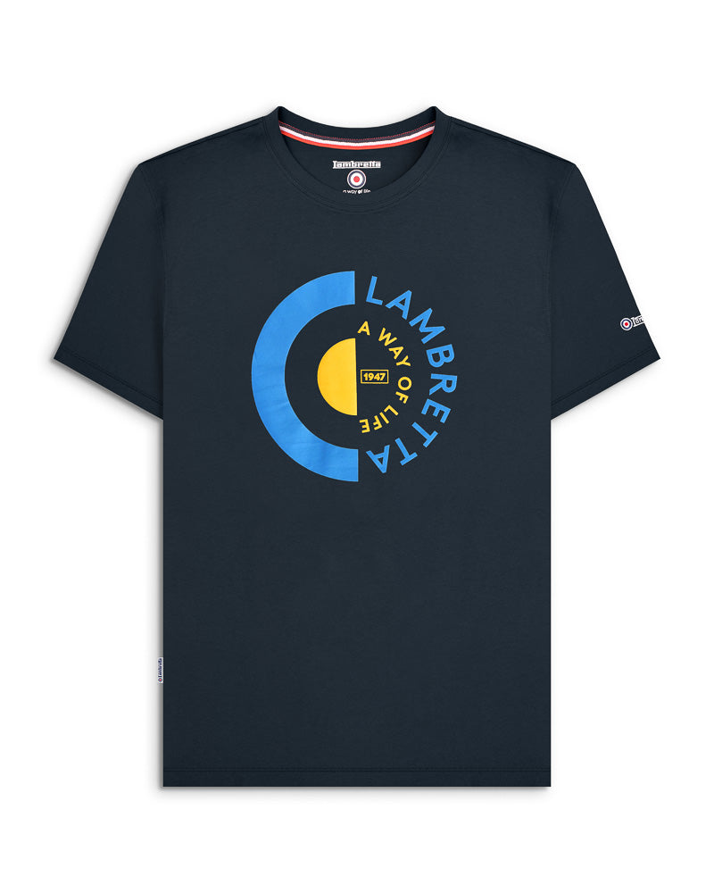 Lambretta Men's Target Raglan T-Shirt – Classic Mod Style With Contrast Sleeves