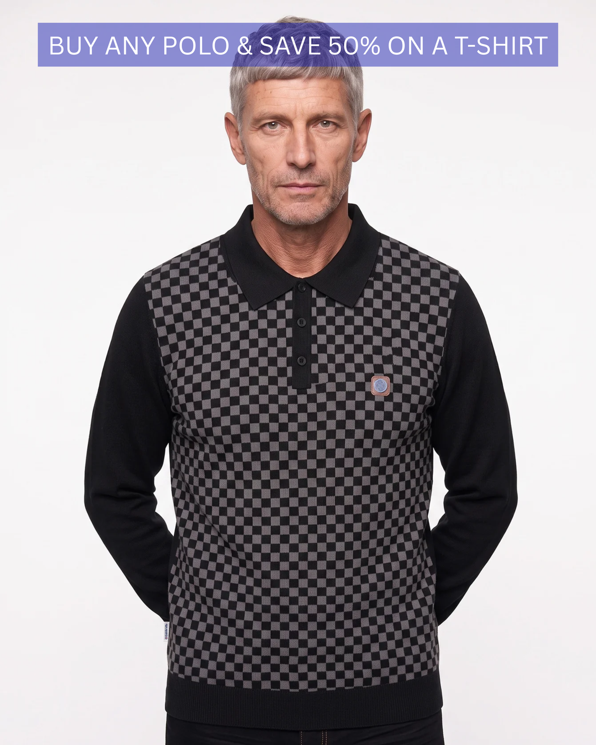 L/S Knitted Check Polo