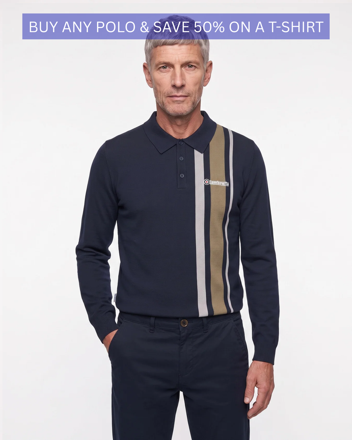 L/S Knitted Stripe Polo