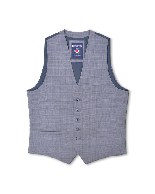 Dawson Grey Self Check Waistcoat