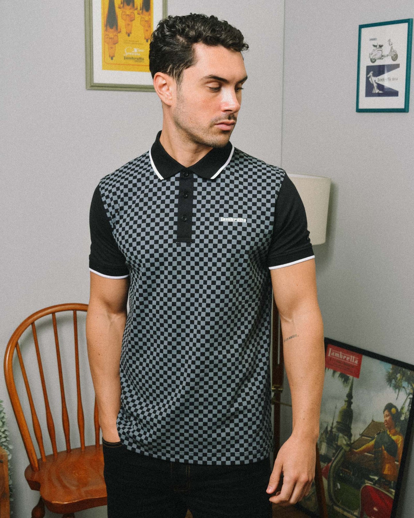 Two Tone AOP Polo