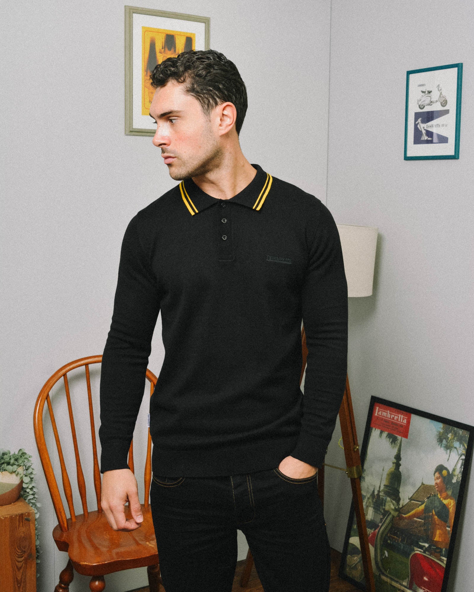 L/S Tipped Knitted Polo – Lambretta Clothing