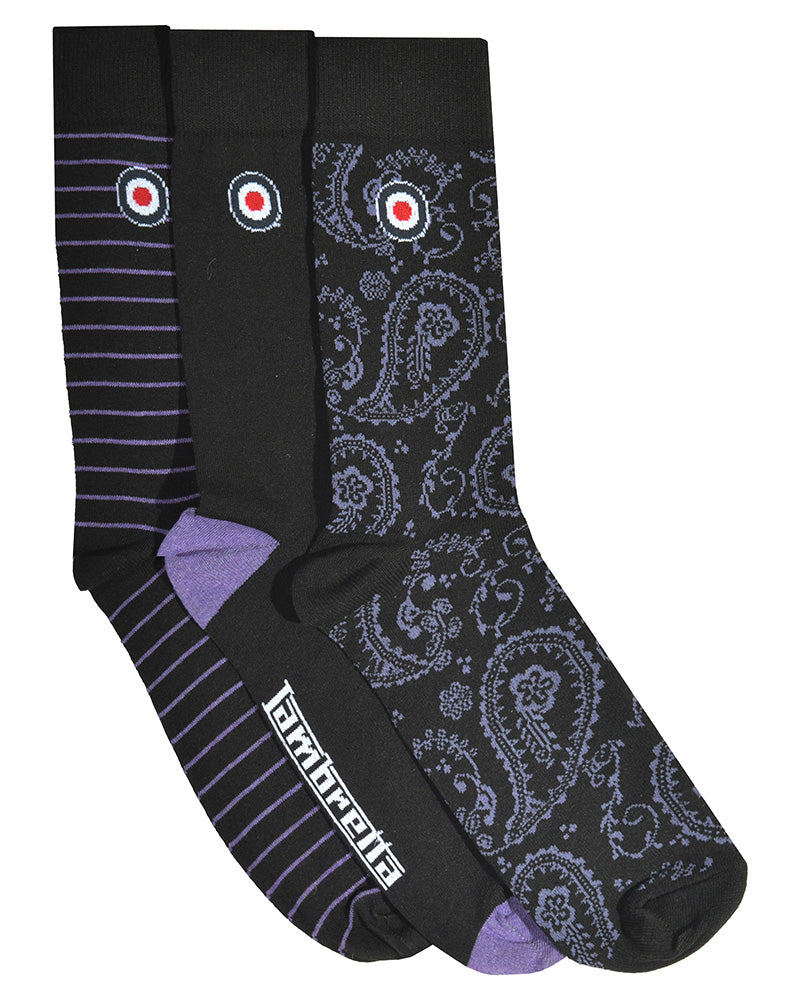 3 Pack Paisley Sock