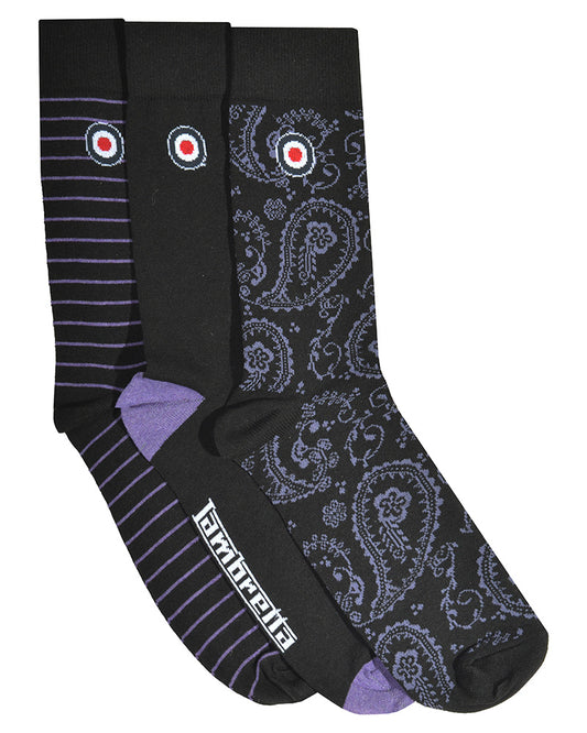3 Pack Paisley Sock