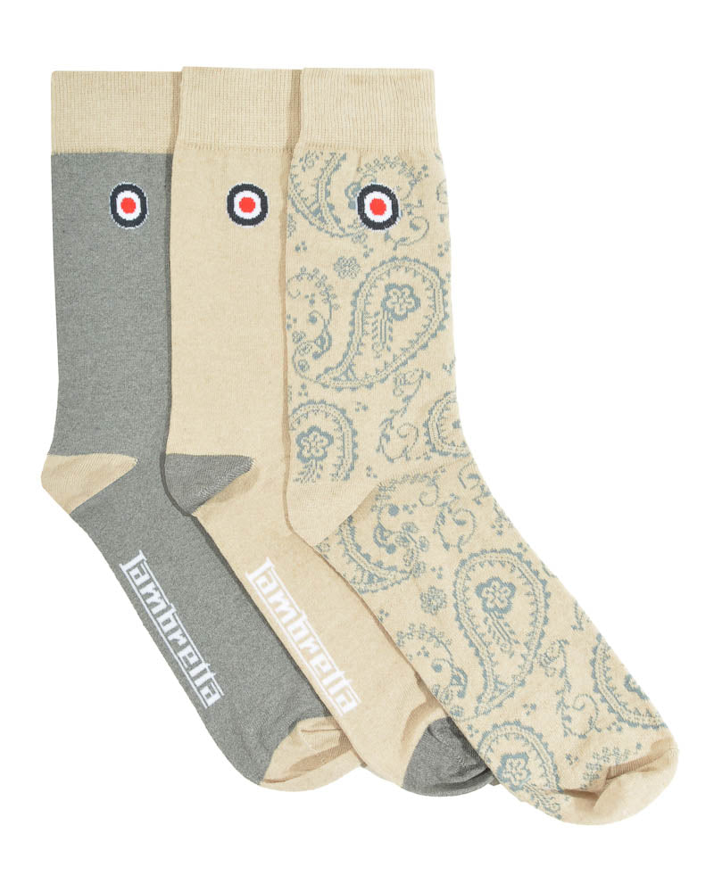 3 Pack Paisley Sock