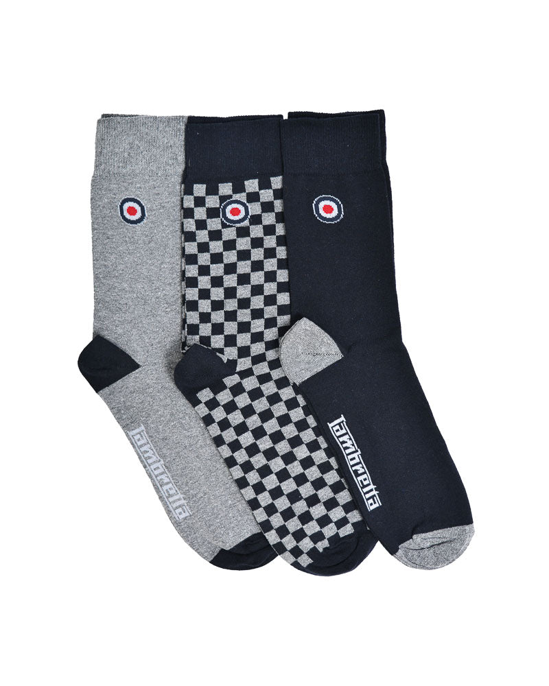 3 Pack Checked Sock