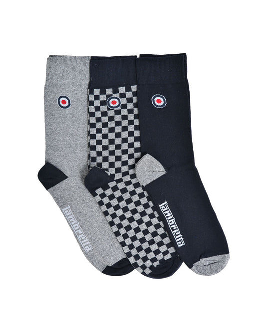 3 Pack Checked Sock