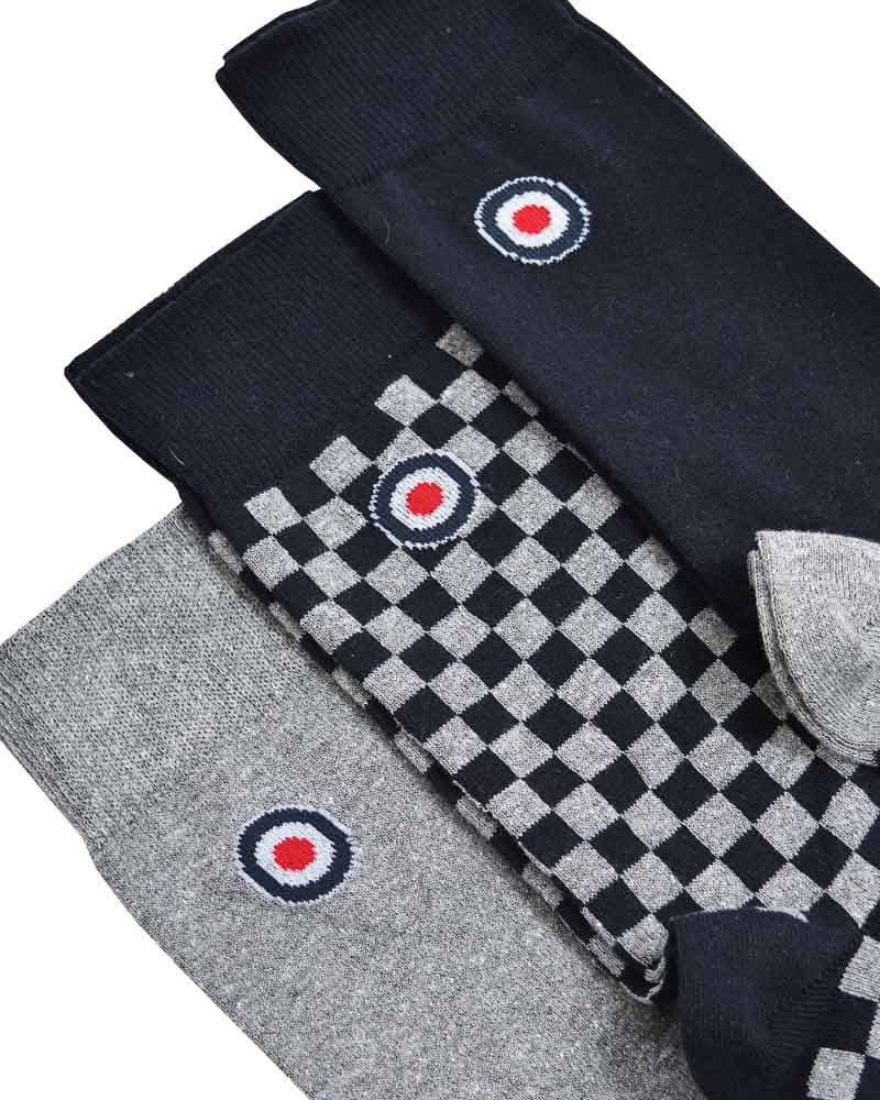 3 Pack Checked Sock