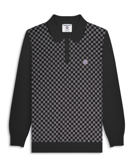L/S Knitted Check Polo