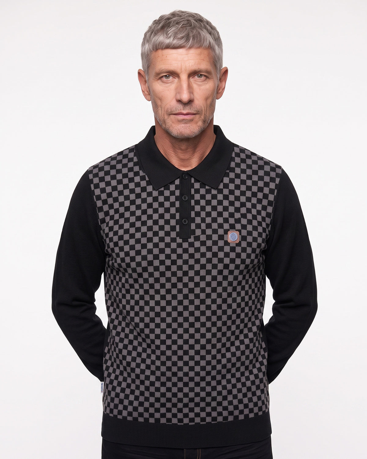L/S Knitted Check Polo