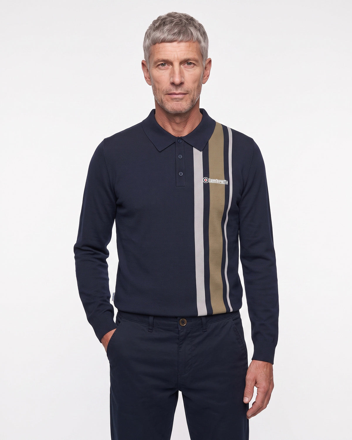 L/S Knitted Stripe Polo