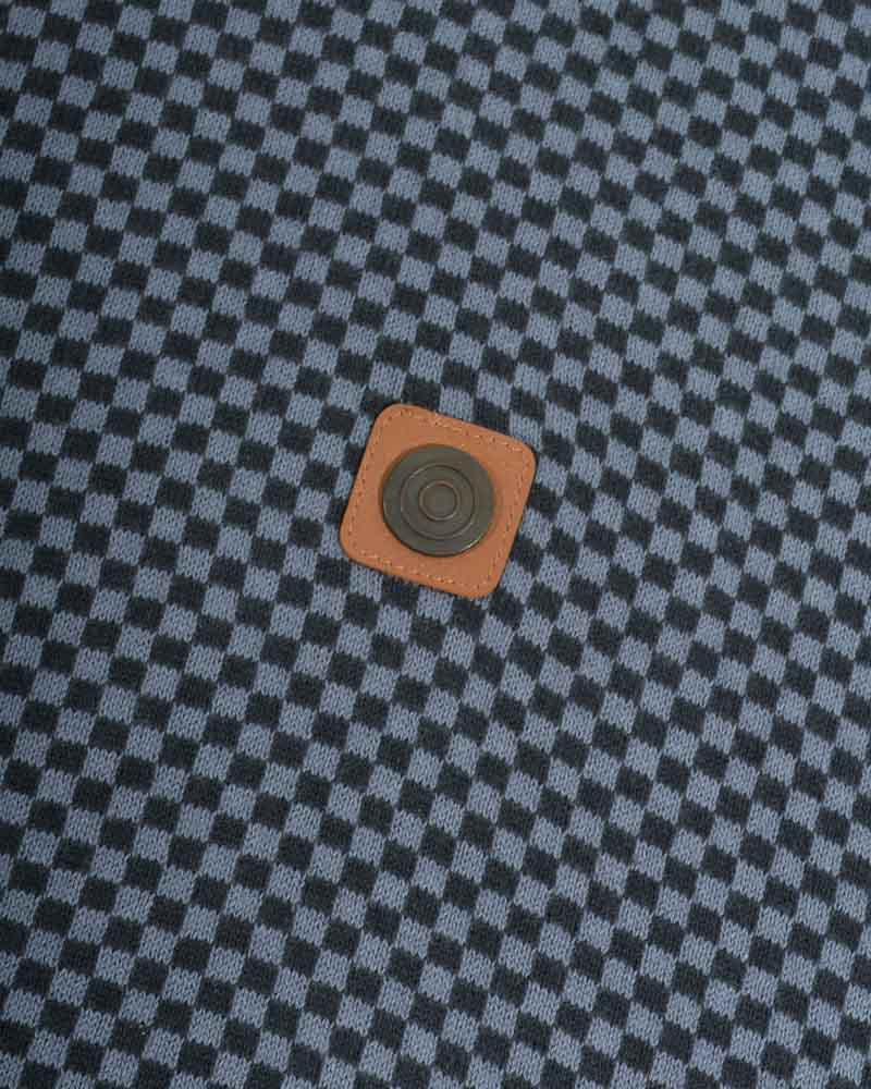 Quarter Zip Knitted Check Polo