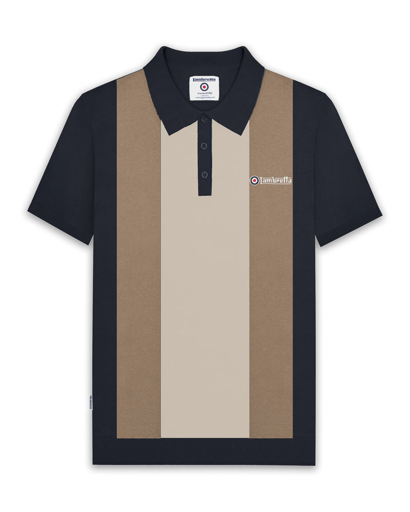 Vertical Stripe Knitted Polo