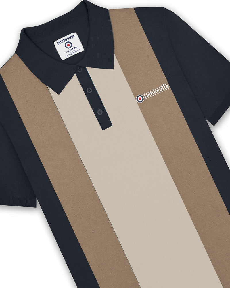 Vertical Stripe Knitted Polo