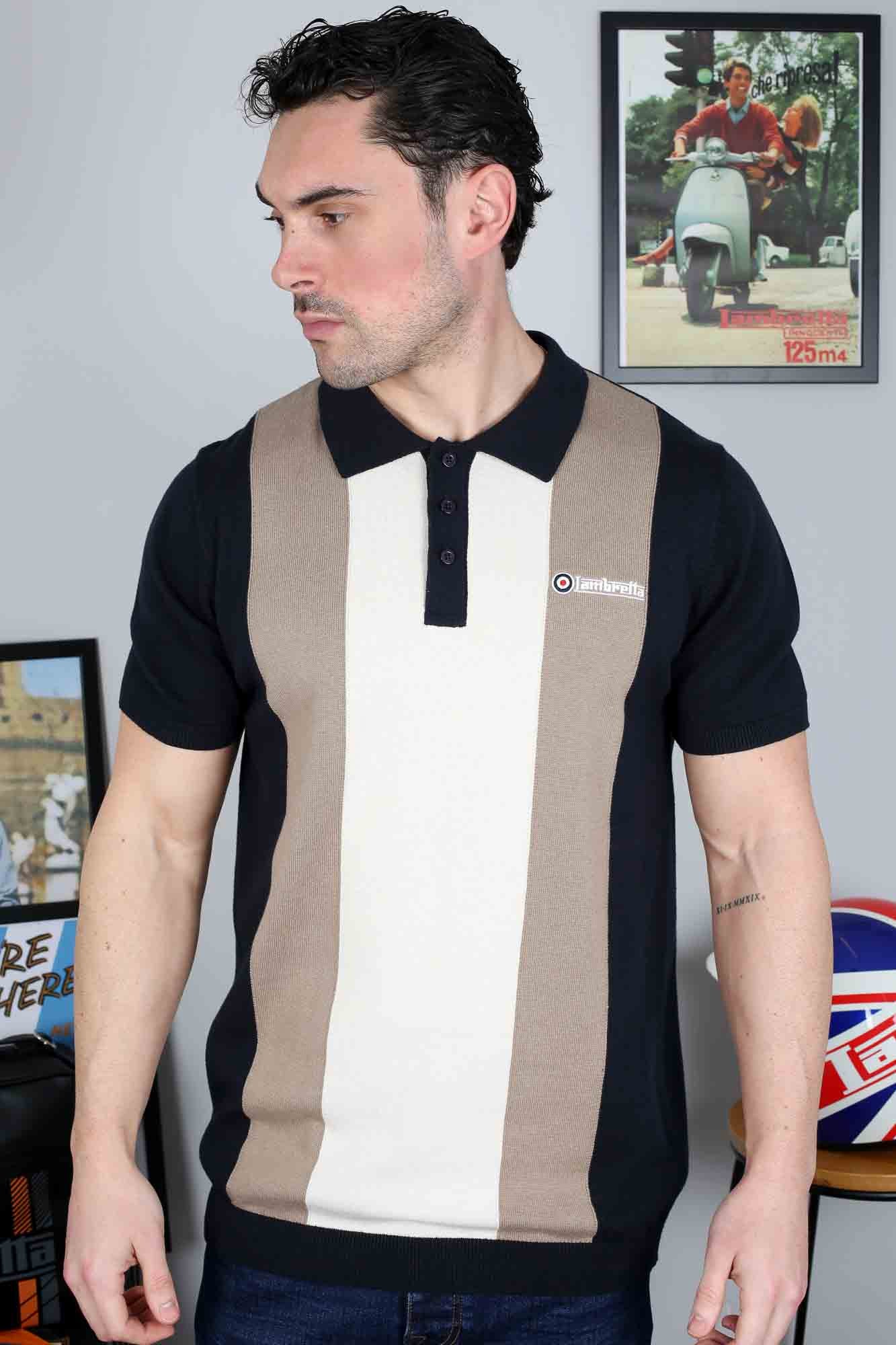Vertical Stripe Knitted Polo